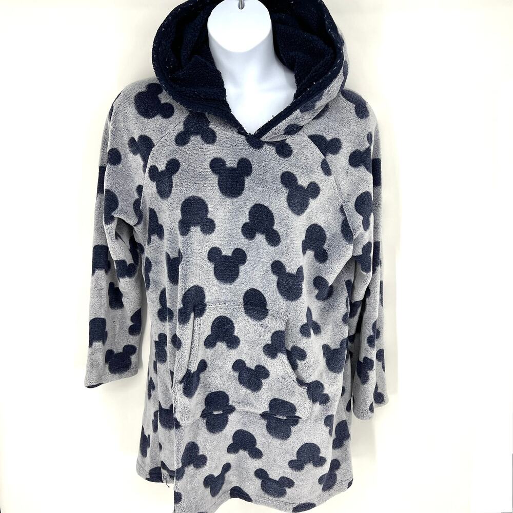 Disney Plush Mickey Mouse all over Print Lounge Hoodie Blue Gray Size XL